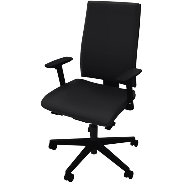 NowyStyl Bürodrehstuhl Intrata 42,5-55,5cm Synchronmechanik Rolle universell (für Hart- und Teppichböden) Aluminium schwarz