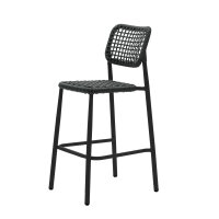 FEROS Barhocker Dante 75cm Polyethylen-Geflecht schwarz 4...