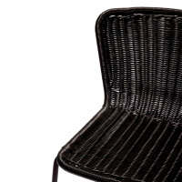FEROS Barhocker Luca 76cm Polyethylen-Geflecht schwarz 2...