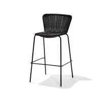 FEROS Barhocker Luca 76cm Polyethylen-Geflecht schwarz 2...