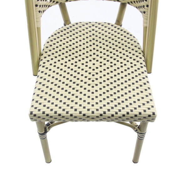 FEROS Stuhl Paris Innenbereich, Außenbereich 47 x 90 x 57 cm (B x H x T) Polyrattan weiß/schwarz 2 St./Pack.