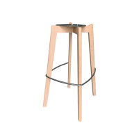 FEROS Barhocker Keeve 80cm 100 % Polyester braun-rot 4...