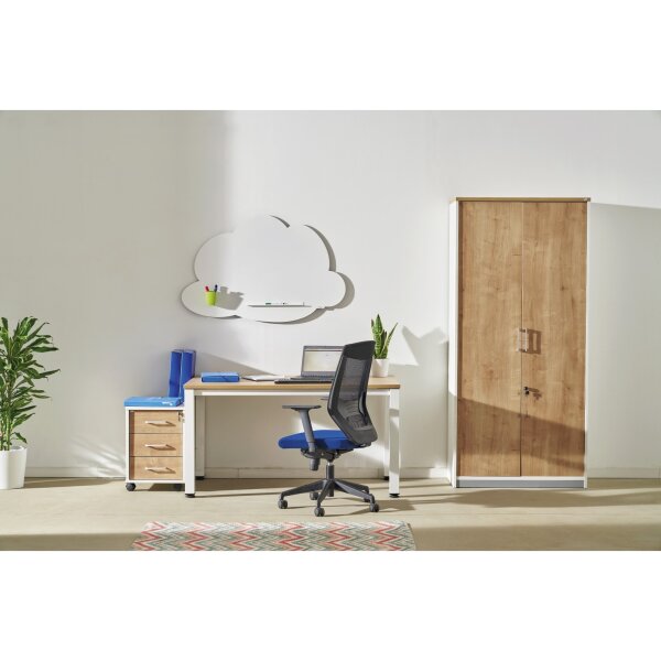rocada Bürodrehstuhl 45-54cm Wippmechanik Rolle ungebremst (für Teppichboden) Kunststoff