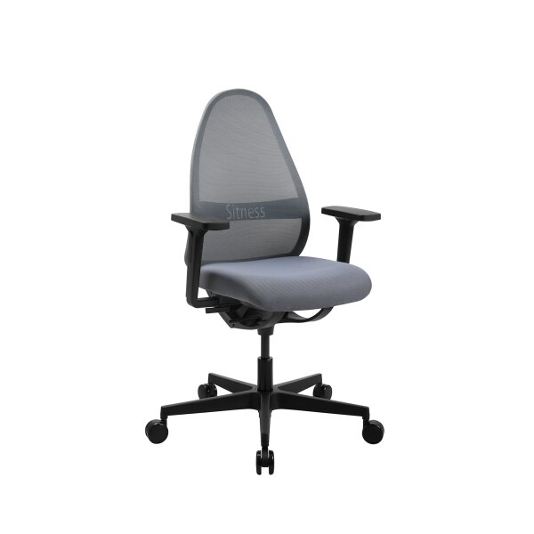 TOPSTAR Bürodrehstuhl SOFT SITNESS ART 44-52cm Synchronmechanik Rolle hart gebremst (für Teppichboden) optionales Zubehör: Rolle weich gebremmst (für Hartboden) 6990 Kunststoff grau