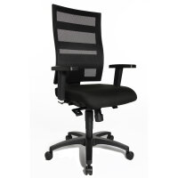 TOPSTAR Bürodrehstuhl X-Pander Plus 48-62cm Punktsynchronmechanik Rolle hart gebremst (für Teppichboden) optionales Zubehör: Rolle weich gebremmst (für Hartboden) 6991 Polyamid schwarz