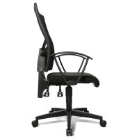 TOPSTAR Bürodrehstuhl Net Point 10 43-54cm Permanentkontaktmechanik Rolle hart gebremst (für Teppichboden) optionales Zubehör: Rolle weich gebremst (für Hartboden) 6991 Polyamid schwarz