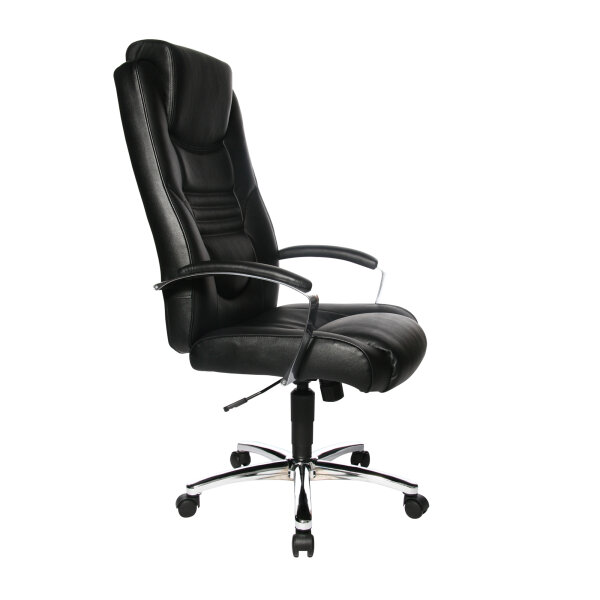 TOPSTAR Bürodrehstuhl Soft Lux 42-50cm Wippmechanik Rolle hart gebremst (für Teppichboden) Stahl, verchromt schwarz