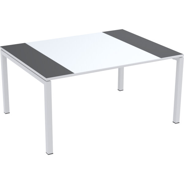 easyDesk® Konferenztisch 1.500 x 750 x 1.140 mm (B x H x T) Melaminharz Farbe der Tischplatte: anthrazit/weiß