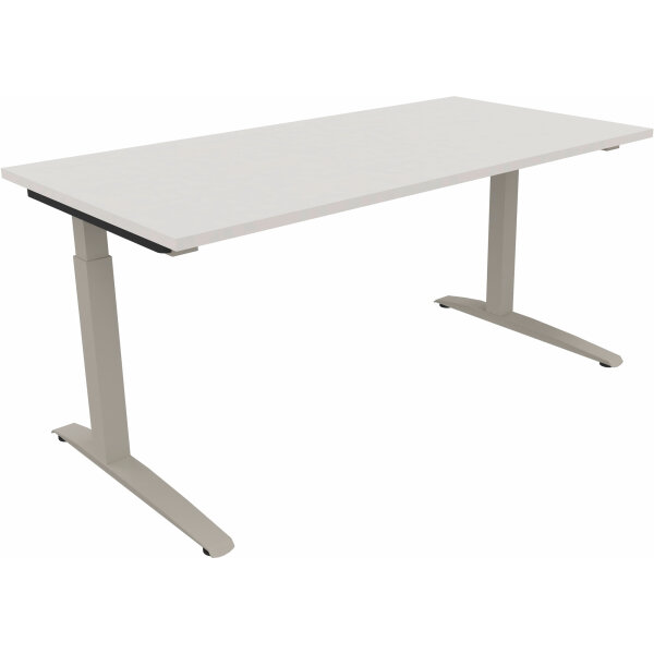 Schreibtisch all in one Maße: 1.600 x 650-850 x 800 mm (B x H x T) Holz diamantweiß