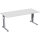 Geramöbel Schreibtisch C-Fuß Flex Maße: 1.800 x 680-820 x 800 mm (B x H x T) Dreischicht-Feinspan lichtgrau