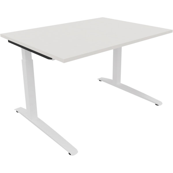 Schreibtisch all in one Maße: 1.200 x 650-850 x 900 mm (B x H x T) Holz diamant weiß