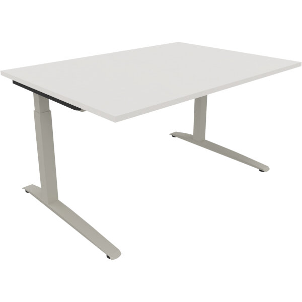 Schreibtisch all in one Maße: 1.400 x 650-850 x 1.000 mm (B x H x T) Holz diamantweiß