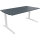 Schreibtisch all in one Maße: 1.600 x 650-850 x 900 mm (B x H x T) Holz lavagrau