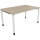 Schreibtisch all in one Maße: 1.400 x 680-820 x 900 mm (B x H x T) Holz eiche natur