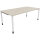 Schreibtisch all in one Maße: 2.000 x 680-820 x 1.000 mm (B x H x T) Holz akazie hell