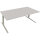 Schreibtisch all in one Maße: 2.000 x 645-1.275 x 900 mm (B x H x T) Holz lichtgrau