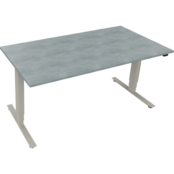 Schreibtisch Move 2.0 Maße: 1.600 x 625-1.285 x 800 mm (B x H x T) Holz beton hell
