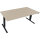Schreibtisch Maße: 1.800 x 625-1.285 x 900 mm (B x H x T) Holz eiche natur