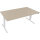 Schreibtisch Maße: 1.800 x 625-1.285 x 900 mm (B x H x T) Holz eiche natur