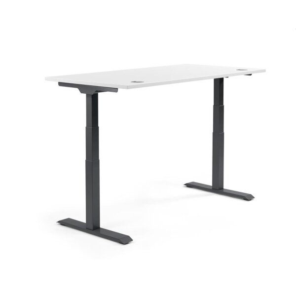 Schreibtisch FLEX MODUL Maße: 2.000 x 605-1.255 x 800 mm (B x H x T) Spanplatte, melaminharzbeschichtet weiß