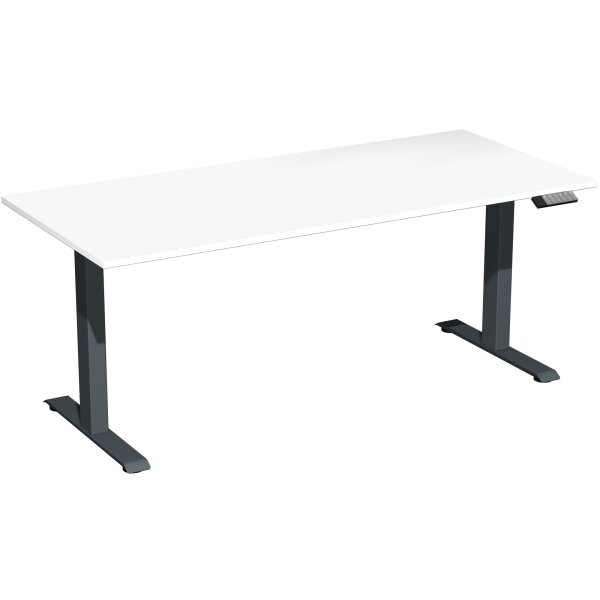 Geramöbel Schreibtisch Elevate Basic Maße: 1.800 x 730-1.230 x 800 mm (B x H x T) Dreischicht-Feinspan, melaminharzbeschichtet weiß
