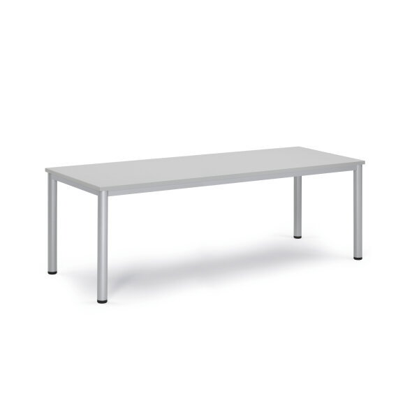 Konferenztisch BASE-MODUL Q 2.000 x 720 x 800 mm (B x H x T) 3-Schicht-Spanplatte, melaminharzbeschichtet Farbe der Tischplatte: lichtgrau
