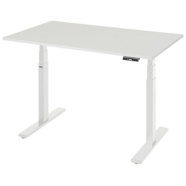 RAU Schreibtisch Adlatus 100 Maße: 1.250 x 650-1.300 x 800 mm (B x H x T) Melamin weiß