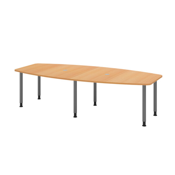 Hammerbacher Konferenztisch KT28C 2.800 x 720-740 x 1.300 mm (B x H x T) Spanplatte Farbe der Tischplatte: buche