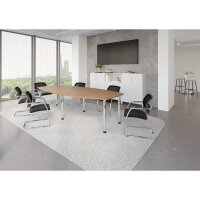 Hammerbacher Konferenztisch KT28C 2.800 x 720-740 x 1.300 mm (B x H x T) Spanplatte Farbe der Tischplatte: nussbaum