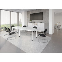 Hammerbacher Konferenztisch KT28C 2.800 x 720-740 x 1.300 mm (B x H x T) Spanplatte Farbe der Tischplatte: weiß