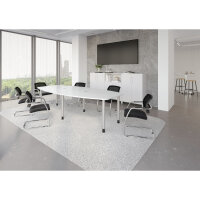 Hammerbacher Konferenztisch KT28C 2.800 x 720-740 x 1.300 mm (B x H x T) Spanplatte Farbe der Tischplatte: weiß
