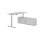 Hammerbacher Schreibtischkombination XDSM16 Maße: Schreibtisch: 1.600 x 630-1.270 x 800 mm, Sideboard: 1.600 x 520 x 400 mm (B x H x T) Spanplatte, melaminharzbeschichtet grau