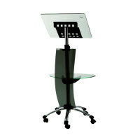 rocada Stehpult mobil LUXE 550 x 430 mm (B x T) Glas transparent