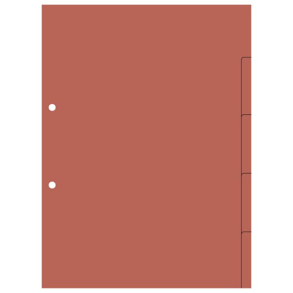 13-1a-5, Register, 5-teilig, Verpackungseinheit 50 Sätze rot