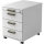 Hammerbacher Rollcontainer Solid 428 x 590 x 580 mm (B x H x T) 4 Schubladen Spanplatte, melaminharzbeschichtet weiß weiß