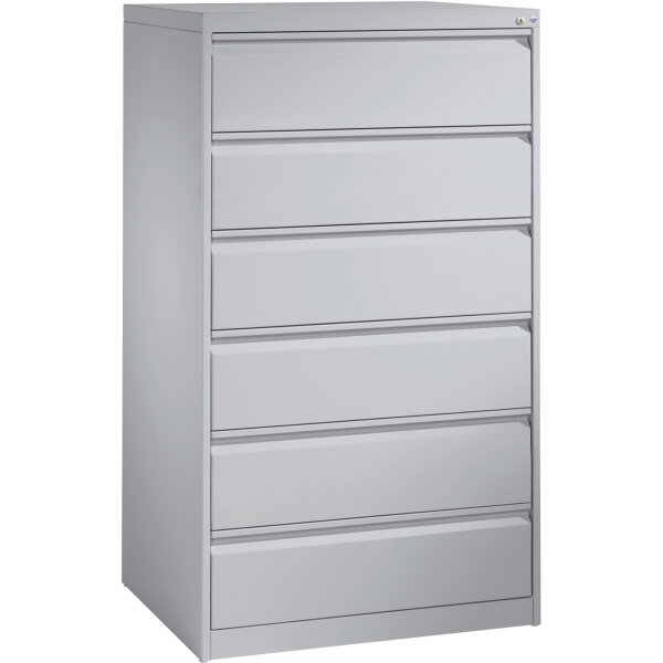 C+P Karteischrank Acurado 787 x 1.357 x 590 mm (B x H x T) 6 Schubladen Stahl, lackiert lichtgrau
