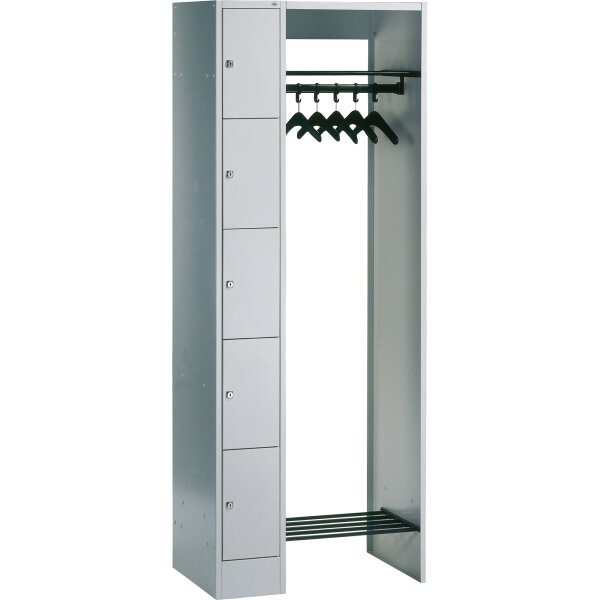 C+P Garderobenschrank Serie 8070 740 x 1.950 x 480 mm (B x H x T) Stahl, lackiert lichtgrau