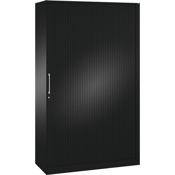 C+P Rollladenschrank Asisto 1.200 x 1.980 x 435 mm (B x H x T) 4 Fachböden schwarzgrau schwarzgrau
