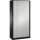 C+P Rollladenschrank Asisto 1.000 x 1.980 x 435 mm (B x H x T) 4 Fachböden lichtgrau schwarzgrau