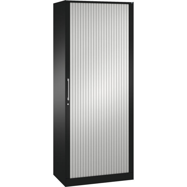 C+P Rollladenschrank Asisto 800 x 1.980 x 435 mm (B x H x T) 4 Fachböden lichtgrau schwarzgrau