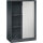C+P Rollladenschrank Asisto 800 x 1.310 x 435 mm (B x H x T) 2 Fachböden lichtgrau schwarzgrau