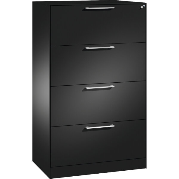 C+P Hängeregistraturschrank Asisto 800 x 1.298 x 435 mm (B x H x T) Stahl, lackiert Farbe der Front: schwarzgrau Farbe des Korpus: schwarzgrau