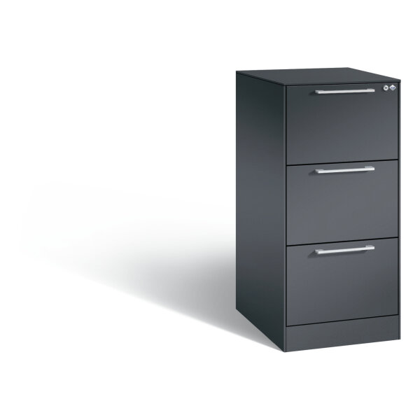 C+P Hängeregistraturschrank Asisto 440 x 998 x 600 mm (B x H x T) Stahl, lackiert Farbe der Front: schwarzgrau Farbe des Korpus: schwarzgrau