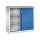 C+P Schiebetürenschrank Acurado 1.200 x 1.200 x 500 mm (B x H x T) 2 Fachböden Stahl, lackiert Farbe der Front: enzianblau Farbe des Korpus: lichtgrau