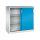 C+P Schiebetürenschrank Acurado 1.200 x 1.200 x 500 mm (B x H x T) 2 Fachböden Stahl, lackiert Farbe der Front: lichtblau Farbe des Korpus: lichtgrau