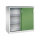 C+P Schiebetürenschrank Acurado 1.200 x 1.200 x 500 mm (B x H x T) 2 Fachböden Stahl, lackiert Farbe der Front: resedagrün Farbe des Korpus: lichtgrau