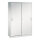 C+P Schiebetürenschrank Acurado 1.200 x 1.950 x 500 mm (B x H x T) 4 Fachböden Stahl, lackiert Farbe der Front: lichtgrau Farbe des Korpus: lichtgrau