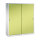 C+P Schiebetürenschrank Acurado 1.600 x 1.950 x 500 mm (B x H x T) 8 Fachböden Stahl, lackiert Farbe der Front: clowngrün Farbe des Korpus: lichtgrau