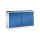 C+P Schiebetürenschrank Acurado 1.600 x 1.000 x 500 mm (B x H x T) 2 x 1 Fachboden Stahl, lackiert Farbe der Front: enzianblau Farbe des Korpus: lichtgrau