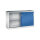 C+P Schiebetürenschrank Acurado 1.600 x 1.000 x 500 mm (B x H x T) 2 x 1 Fachboden Stahl, lackiert Farbe der Front: enzianblau Farbe des Korpus: lichtgrau